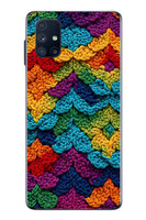Le Balvo Samsung Galaxy M51 Uyumlu Renkli Örgüler Baskılı Silikon Kılıf