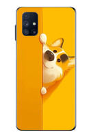 Le Balvo Samsung Galaxy M51 Uyumlu Sarı Köpek Baskılı Silikon Kılıf
