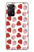 Le Balvo Redmi Note 11 Pro 4G Uyumlu Kırmızı Pembe Çilekler Baskılı Silikon Kılıf