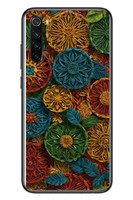 Le Balvo Redmi Note 8 Uyumlu Hasır Örgü Çiçekler Baskılı Silikon Kılıf