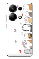 Le Balvo Redmi Note 13 Pro 4G Uyumlu Kedi Harekatı Patileri Baskılı Silikon Kılıf