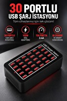 Coverzone YFY-A7 150W 30 Portlu 2.4A USB ENT Masaüstü Şarj İstasyonu