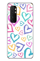 Le Balvo Xiaomi Mi 10 Lite Uyumlu Modern Çizgi Kalpler Baskılı Silikon Kılıf