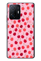 Le Balvo Xiaomi Mi 11 T-11 T Pro Uyumlu Pembe Kirazlar Baskılı Silikon Kılıf