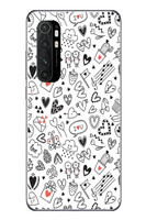 Le Balvo Xiaomi Mi 10 Lite Uyumlu Retro Kalp Karışık Baskılı Silikon Kılıf