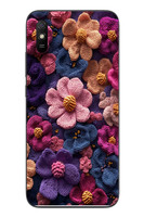 Le Balvo Redmi 9A Uyumlu Çiçek Örgüsü Baskılı Silikon Kılıf