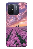 Le Balvo Redmi 12C Uyumlu Lale Bahçesi Baskılı Silikon Kılıf