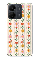 Le Balvo Redmi 13C Uyumlu Çiçekler ve Yaprakları Baskılı Silikon Kılıf