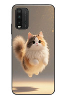 Le Balvo Redmi 9T Uyumlu Zıplayan Kedi Baskılı Silikon Kılıf