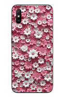 Le Balvo Redmi 9A Uyumlu Beyaz Pembe Papatyalar Baskılı Silikon Kılıf