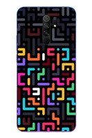 Le Balvo Redmi 9 Uyumlu Renkli Karışık Çizgiler Baskılı Silikon Kılıf