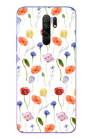 Le Balvo Redmi 9 Uyumlu Sade Tek Çiçekler Baskılı Silikon Kılıf