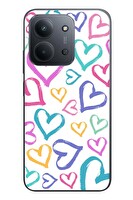 Le Balvo Redmi 15C Uyumlu Modern Çizgi Kalpler Baskılı Silikon Kılıf