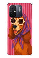 Le Balvo Redmi 12C Uyumlu Gözlüklü Köpek Baskılı Silikon Kılıf