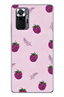Le Balvo Redmi Note 10 Uyumlu Çilekler Pembesi Baskılı Silikon Kılıf