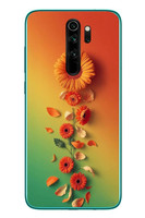 Le Balvo Redmi Note 8 Pro Uyumlu Ayçiçeği Bükleleri Baskılı Silikon Kılıf