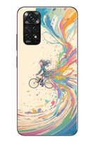 Le Balvo Redmi Note 11 - 11s Uyumlu Rengarenk Bisikletli Kız Baskılı Silikon Kılıf