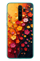 Le Balvo Redmi Note 8 Pro Uyumlu Sonbahar Çiçekleri Baskılı Silikon Kılıf