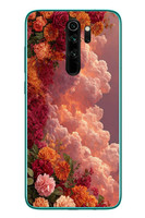 Le Balvo Redmi Note 8 Pro Uyumlu Güller ve Bulutlar Baskılı Silikon Kılıf