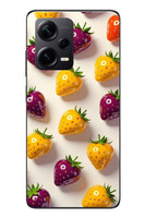 Le Balvo Redmi Note 12 Pro Plus Uyumlu Sarı Kırmızı Çilekler Baskılı Silikon Kılıf