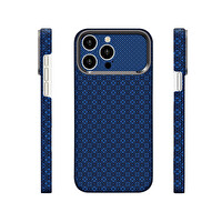 Başkenttekno iPhone 14 Pro Max Kılıf MagSafe Şarj Retro Çiçek Desenli Kamera Ve Lens Korumalı Velix Sert Lacivert 