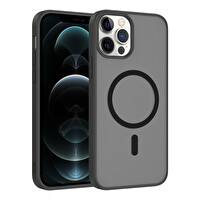 Başkenttekno iPhone 11 Pro Max Kılıf Mat Magsafe Şarj Hassas Butonlu Renkli Yumuşak Kenarlı Premium Babet Kapak Siyah 