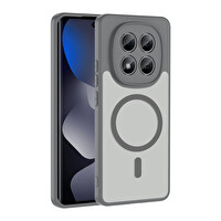 Başkenttekno Xiaomi Redmi Note 15 Pro 4G Uyumlu Kılıf Mat Magsafe Şarj Hassas Butonlu Yumuşak Kenarlı Babet Kapak Gri 