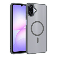 Başkenttekno Samsung Galaxy A07 Kılıf Mat Magsafe Şarj Hassas Butonlu Renkli Yumuşak Kenarlı Premium Babet Kapak Gri 