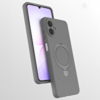 Başkenttekno Samsung Galaxy A07 Uyumlu Magsafe Şarj Özellikli Standlı Halka Yüzüklü Samara Kılıf Kapak