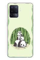 Le Balvo Oppo Reno 5 Lite Uyumlu Panda Ailesi Baskılı Silikon Kılıf