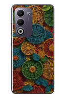 Le Balvo Oppo A5 4G Uyumlu Hasır Örgü Çiçekler Baskılı Silikon Kılıf