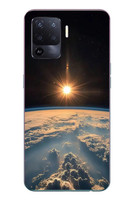 Le Balvo Oppo Reno 5 Lite Uyumlu Uzay Günbatımı Baskılı Silikon Kılıf