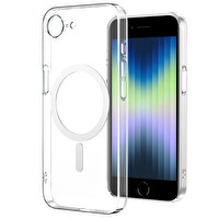 Başkenttekno iPhone 17E Kılıf Kamera Korumalı Kablosuz Şarj Özellikli Sararmaz Sert PC Porto Kapak Şeffaf
