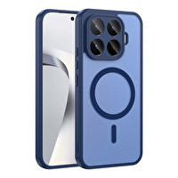 Başkenttekno Xiaomi 17T Pro Uyumlu Kılıf Mat Magsafe Şarj Hassas Butonlu Yumuşak Kenarlı Premium Babet Kapak Lacivert 