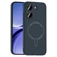 Başkenttekno Xiaomi Poco X8 Pro Uyumlu MagSafe Özellikli Elio Kamera Korumalı Sert Kapak Kılıf Lacivert 