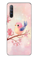 Le Balvo Oppo Reno 3 Uyumlu Dalda ki Kuş Baskılı Silikon Kılıf