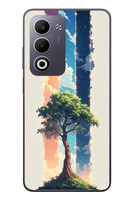 Le Balvo Oppo A5 4G Uyumlu Yalnız Ağaç Dört Mevsim Baskılı Silikon Kılıf