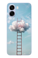 Le Balvo Oppo A6t - A6X Uyumlu Buluta Çıkan Merdiven Baskılı Silikon Kılıf