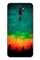 Le Balvo Oppo A5 2020 Uyumlu Orman Gecesi Renkli Baskılı Silikon Kılıf
