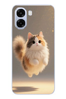 Le Balvo Oppo A6t - A6X Uyumlu Zıplayan Kedi Baskılı Silikon Kılıf