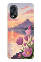 Le Balvo Oppo A38 Uyumlu Çiçek Yağlı Boya Baskılı Silikon Kılıf