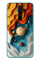 Le Balvo Redmi Note 8 Pro Uyumlu Uzay Renk Paleti Baskılı Silikon Kılıf