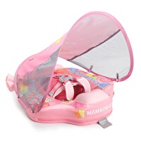 Mambobaby Candy Pembe - Emniyetli Gölgelikli Ve Ayak Destekli Bebek Yüzme Simidi