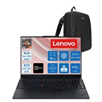 Lenovo Thinkpad E16 Gen3 Ryzen 5 220 16" 64 GB RAM 512 GB SSD Wuxga W11Pro Notebook 21ST0058TXP21 - Zetta Çanta