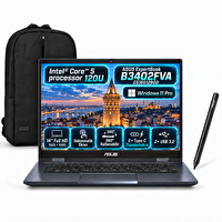 Asus ExpertBook B3402FVA-C516512B0D Core 5 120U 14" 24 GB RAM 1 TB FHD W11 Pro Notebook - Kalem - Snertech Çanta