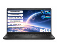 Dell PRO 15 Essential PV15250  Intel Core 3 100U 15.6" 8 GB RAM 512 GB SSD FHD 120Hz Ubuntu Notebook