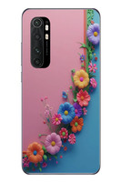 Le Balvo Xiaomi Mi 10 Lite Uyumlu Pembe Mavi Sarmaşık Baskılı Silikon Kılıf