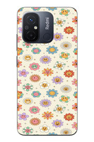 Le Balvo Redmi 12C Uyumlu Gülen Çiçekler Baskılı Silikon Kılıf