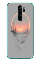 Le Balvo Redmi Note 8 Pro Uyumlu Günbatımı Mermer Desenli Baskılı Silikon Kılıf