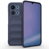 Başkenttekno Xiaomi Redmi 15C 4G Kılıf Esnek TPU Oyuklu Arka Yüzey Tasarımlı Etnik Silikon Kapak Lacivert 
